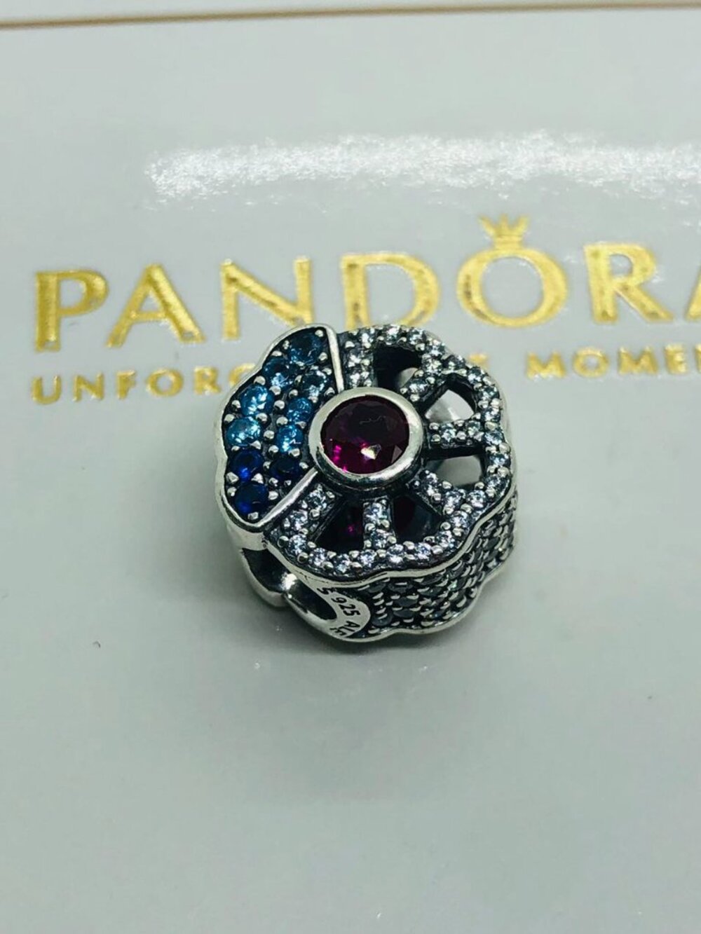 Pandora Blue & Pink Fan Charm